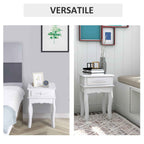 HOMCOM Modern Bedside Table with Drawer Multipurpose Wooden Cabinet