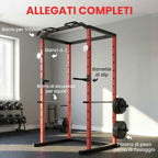 SPORTNOW Power Cage, Adjustable Rack with 460KG Capacity