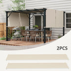 (COVER ONLY) 3x3m Polyester Gazebo Pergola Cover with Pockets and Straps, 488x122cm, Khaki