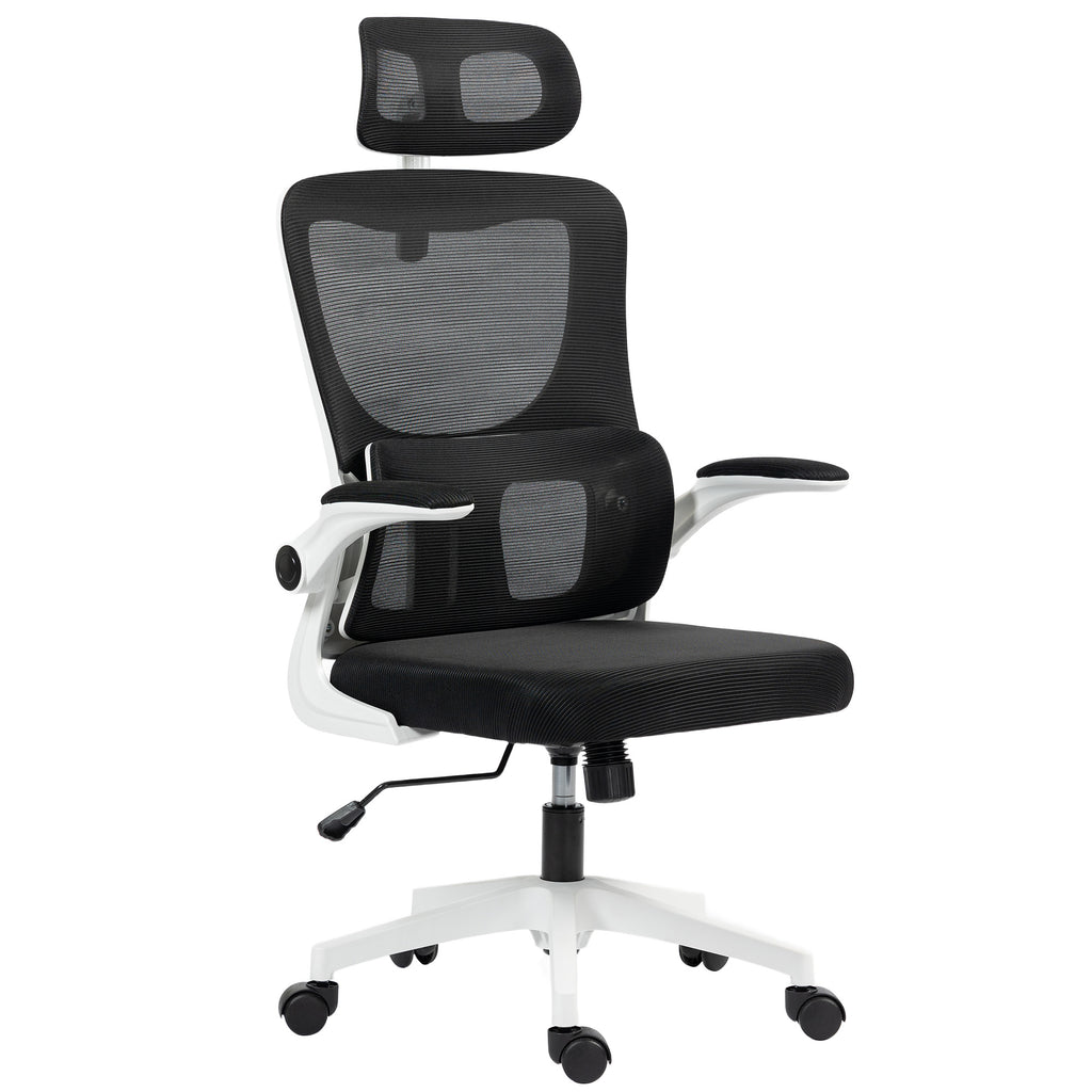 Adjustable and Reclining Office Chair with Removable Headrest, Mesh Fabric, 60x59x114-122 cm, Black