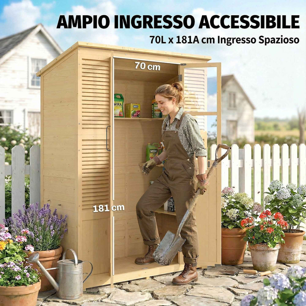 Outsunny Walk-in Garden Shed with Floor and 4 Windows