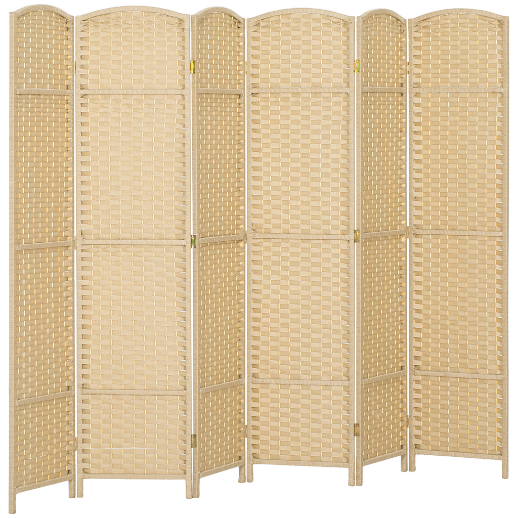 HOMCOM 6-Panel Folding Room Divider, 240x170 cm, Beige