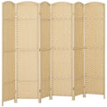 HOMCOM 6-Panel Folding Room Divider, 240x170 cm, Beige