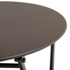 3-Piece Folding Garden Table and Chairs Set, Brown Steel, for Balcony, Terrace, Outdoor