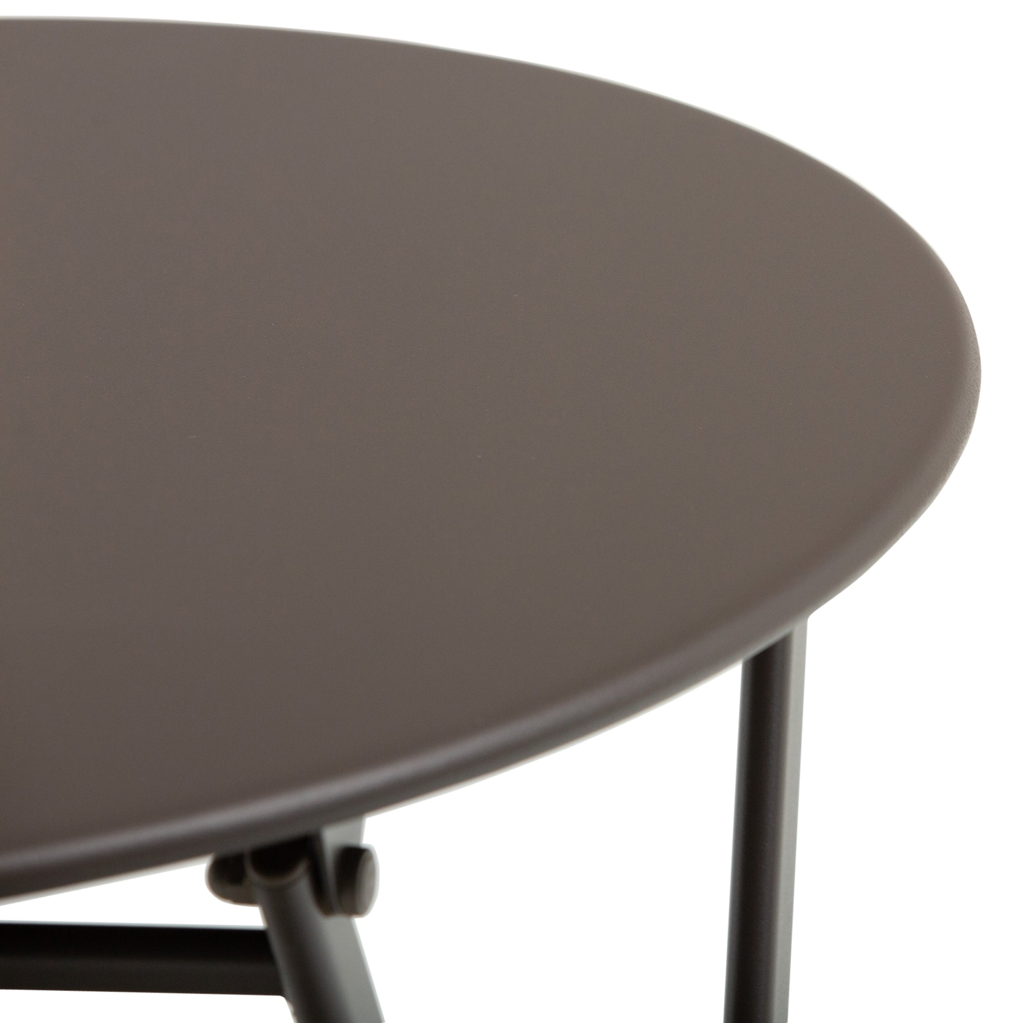 3-Piece Folding Garden Table and Chairs Set, Brown Steel, for Balcony, Terrace, Outdoor