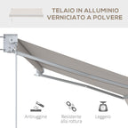 Outsunny 2x2.5m Manually Operated Awning in Aluminum and Polyester, Cream