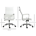 Ergonomic Faux Leather Office Chair, Swivel and Rocking Seat, 54x62x104-114 cm, White