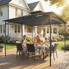 Outsunny Garden Gazebo Outdoor Gazebo Double Roof 3x3 m Dark Grey