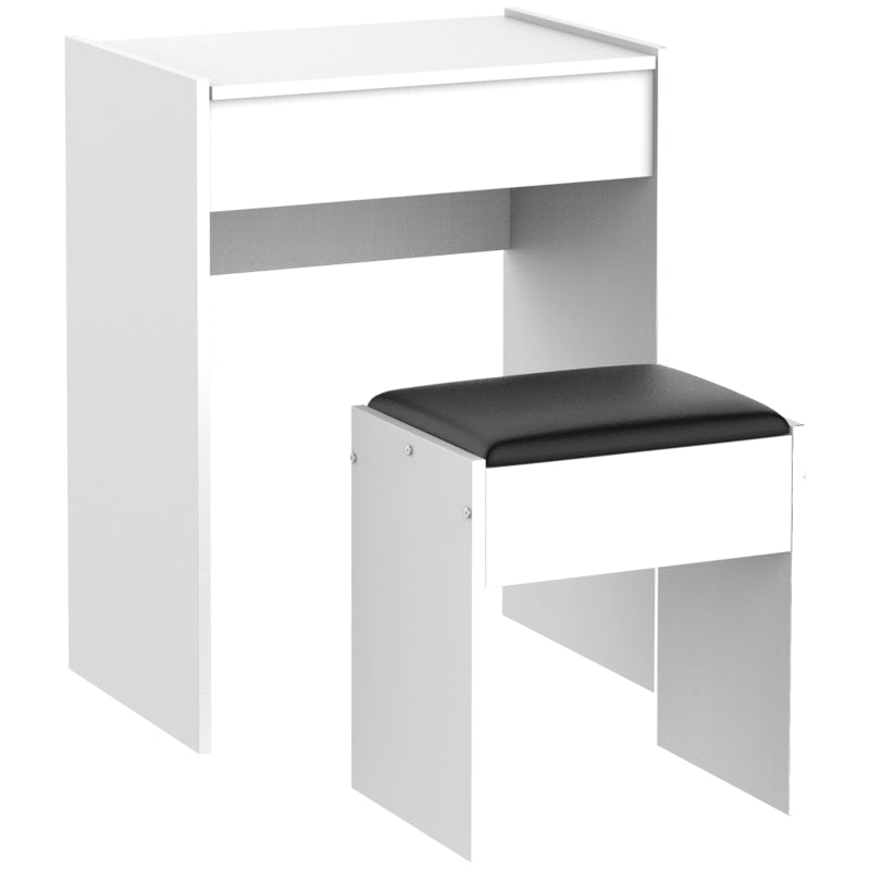 Vanity Make-up Table with  Stool and White Mirror