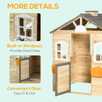 Outsunny Casetta Bimbi 3-7 years at 2 windows with portavas and bench, in fir wood and pp, 113LX94x134.5 cm - Borgè