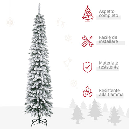 CHRISTMAS TREE - Snowy Christmas Tree with 490 Metal and Plastic Branches, 54x54x210 cm, Green