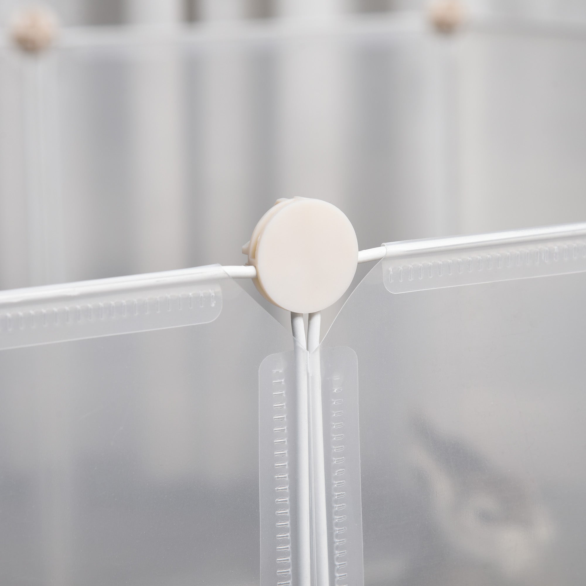 Modular Playpen for Rabbits, Puppies and Small Animals in Metal and PP, 12 Panels 35x45cm White