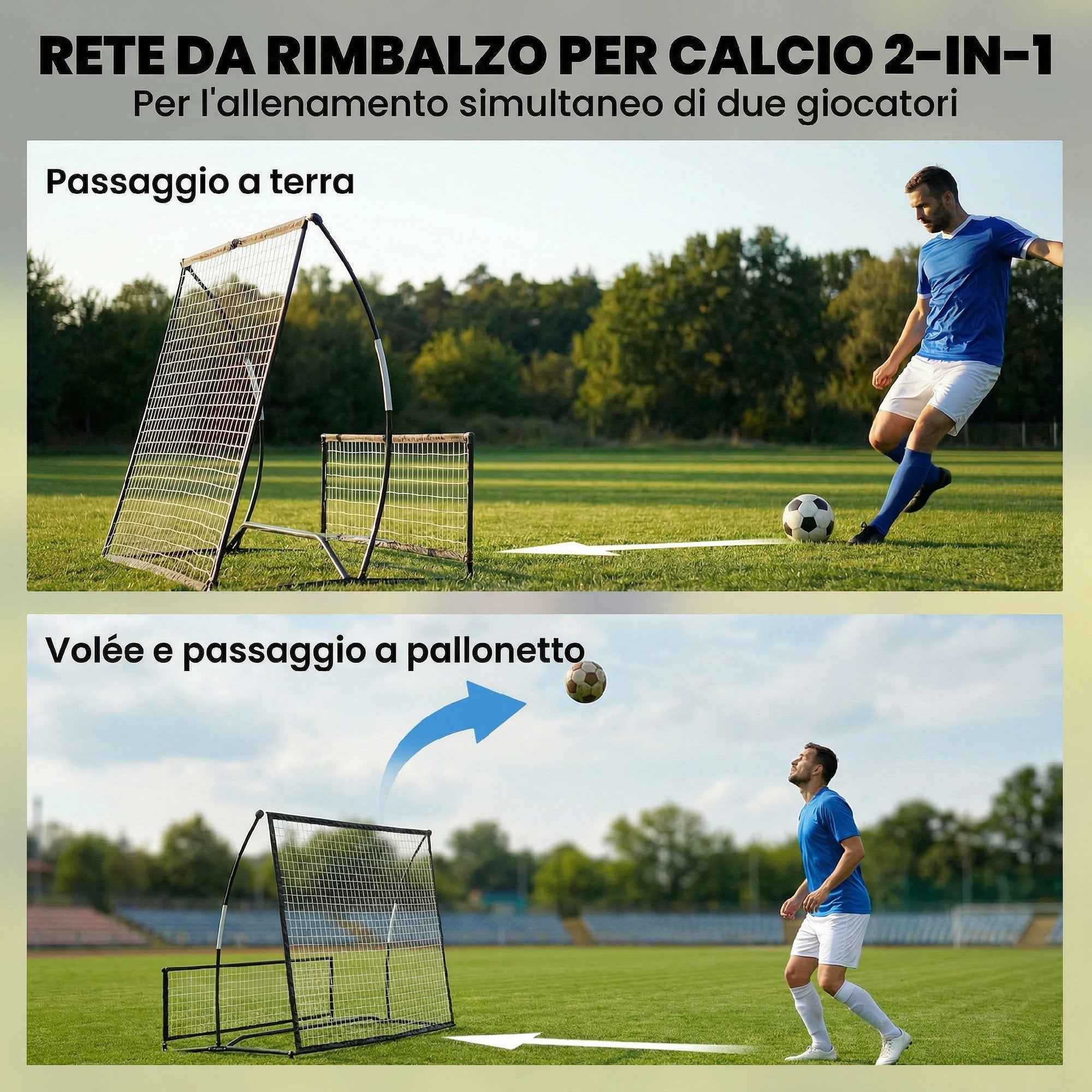 SPORTNOW 2-in-1 Portable Rebounder, Double Sided and Foldable