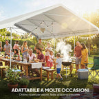 Outsunny Carport 5x6m, Portable Garage, Galvanized Steel Frame for Cars/Trucks, Cream
