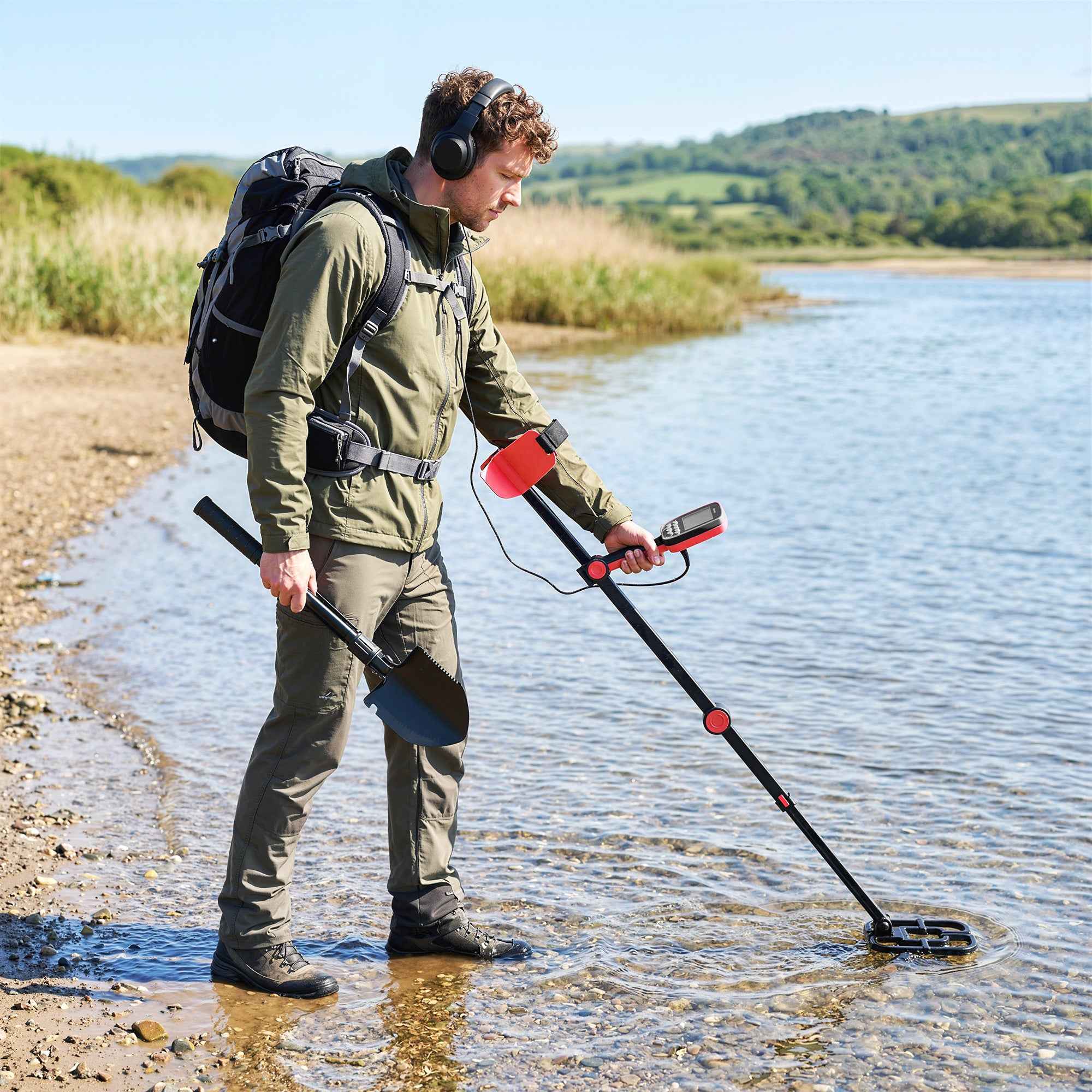Outsunny Metal Detector for Adults, 4 Modes, IP68 Waterproof Coil, LCD Display