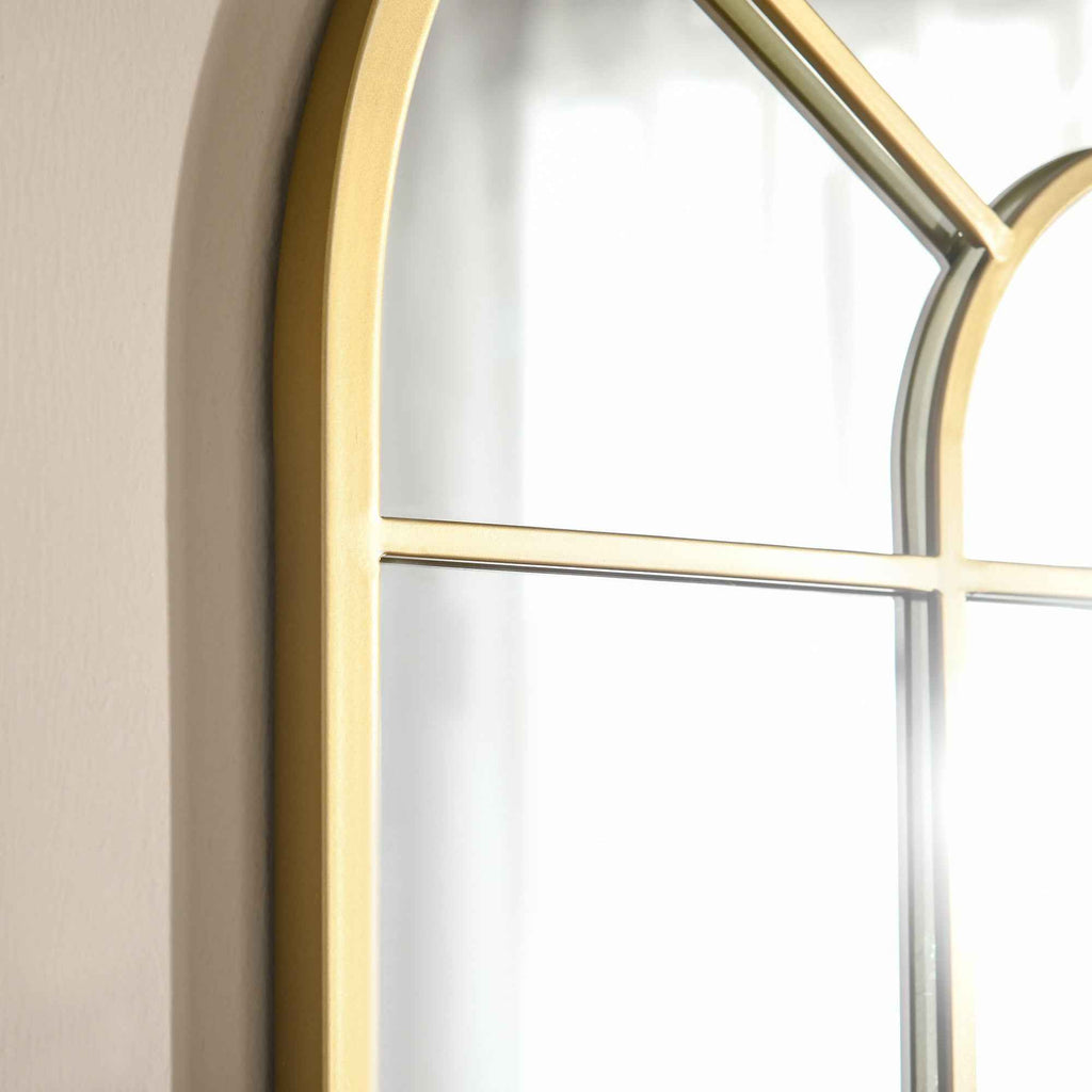 HOMCOM Modern Arched Wall Mirror 70x50cm for Bedroom and Living Room, Gold
