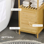 Bamboo Bathroom Cabinet with Single Door Cabinet, 33x36. 5x67cm, Natural Wood Color