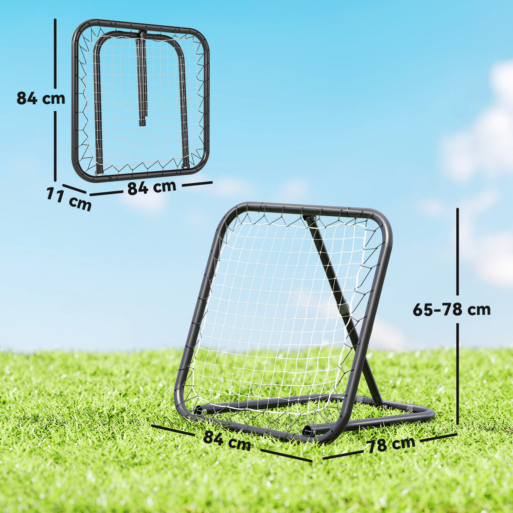 Metal Soccer Rebounder with Adjustable Angle, 78x84x65-78 cm