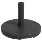 15kg Round Umbrella Base for Ø24-38mm Poles, Plastic and Concrete, Ø46.5 cm, Black