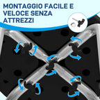 HOMCOM Non-Slip Shower Stool, Adjustable to 8 Heights, Made of Aluminum and PE, 32.5 x 41 x 35.5-54 cm, Black