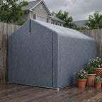 Outsunny Garage Tent with Reinforced Waterproof Cover and Zip Entrance, Galvanized Steel, 162x221.5x163 cm, Grey
