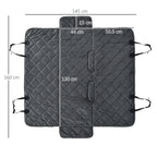 Velvet Dog Car Seat Cover with Non-Slip Backing and Attachment Straps, 160x145cm, Grey