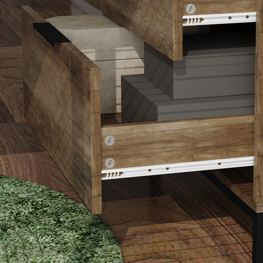 3-Drawer Chest of Drawers Anti-Tip with Black Handles, in Wood and Metal, 62x35x82 cm, Dark Brown