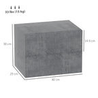 Set of 2 Floating Bedside Tables with 2 Drawers Modern and Space-Saving, 40x29x30 cm, Cement Grey