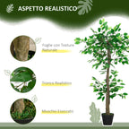 Outsunny Artificial Tea Tree Plant with 546 Realistic Leaves and 120cm Cement Pot, Green