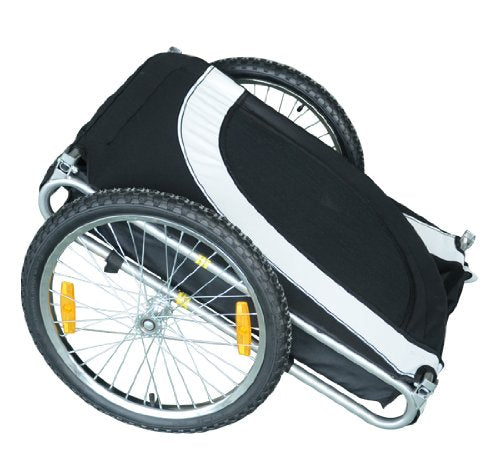 PawHut Foldable Bicycle Pet Trailer, black and white, 130x90x110cm - Borgè