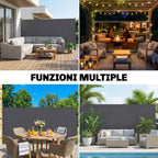 Outsunny Retractable Side Awning Waterproof and UV 50+, in Aluminum, Steel and Polyester, 420x185 cm, Dark Grey