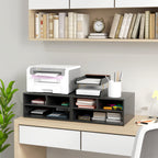 Office Printer Stand with 3 Open Shelves, 2 Levels, 47 x 40 x 22.5 cm, Black