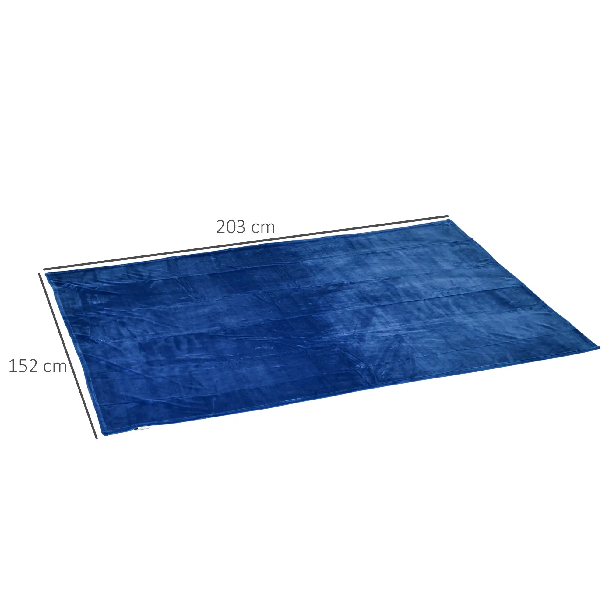 Dark Blue 330 GSM Reversible Flannel Blanket for Indoor and Outdoor Use, 203x152x0.5 cm, Dark Blue
