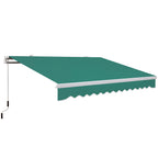 4x2.5m Hand Cranked Metal and Aluminum Outdoor Awning, Dark Green