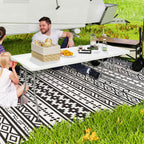 Folding Garden Table with Handle, Steel and Plastic, 180x74x74 cm, White