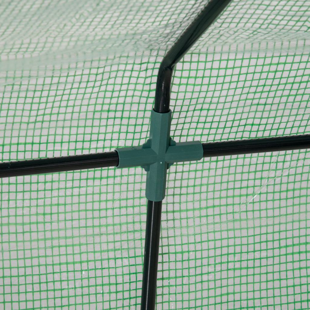 Outsunny Greenhouse for Vegetables and Vegetables with 2 PE and PVC Covers, Steel Structure - Green 180x90x90cm