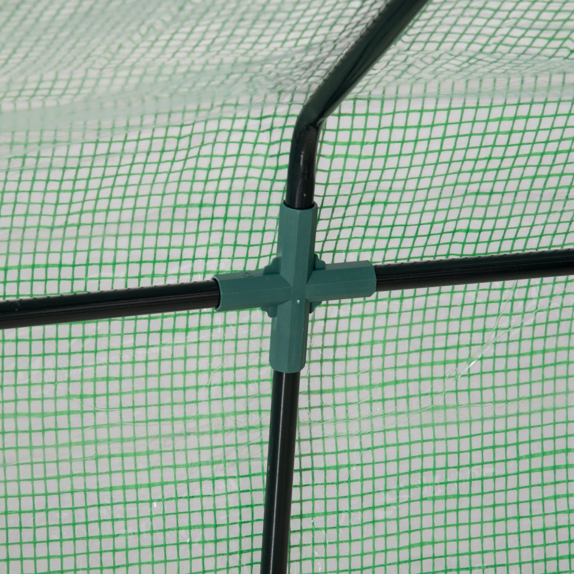 Outsunny Greenhouse for Vegetables and Vegetables with 2 PE and PVC Covers, Steel Structure - Green 180x90x90cm