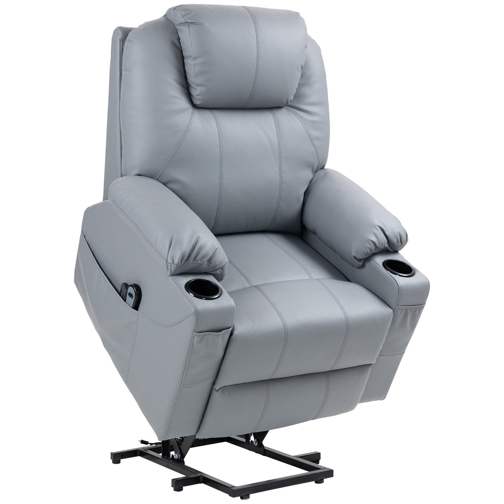 Lift Chair Reclining up to 135° with 8 Massage Points, Remote Control and Footrest, 88x99x106 cm, Grey
