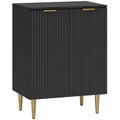 HOMCOM Modern Sideboard with 2 Doors and Adjustable Shelf, Buffet Cabinet for Kitchen and Living Room with Metal Legs, Black