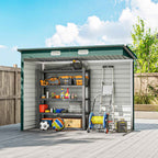 Outsunny Steel Tool Shed with 2 Vents and Latch, 249x121x183 cm, Green