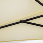 Crescent Terrace Umbrella with Crank Opening and 2 Section Pole, 2.6x1.35 m, Beige