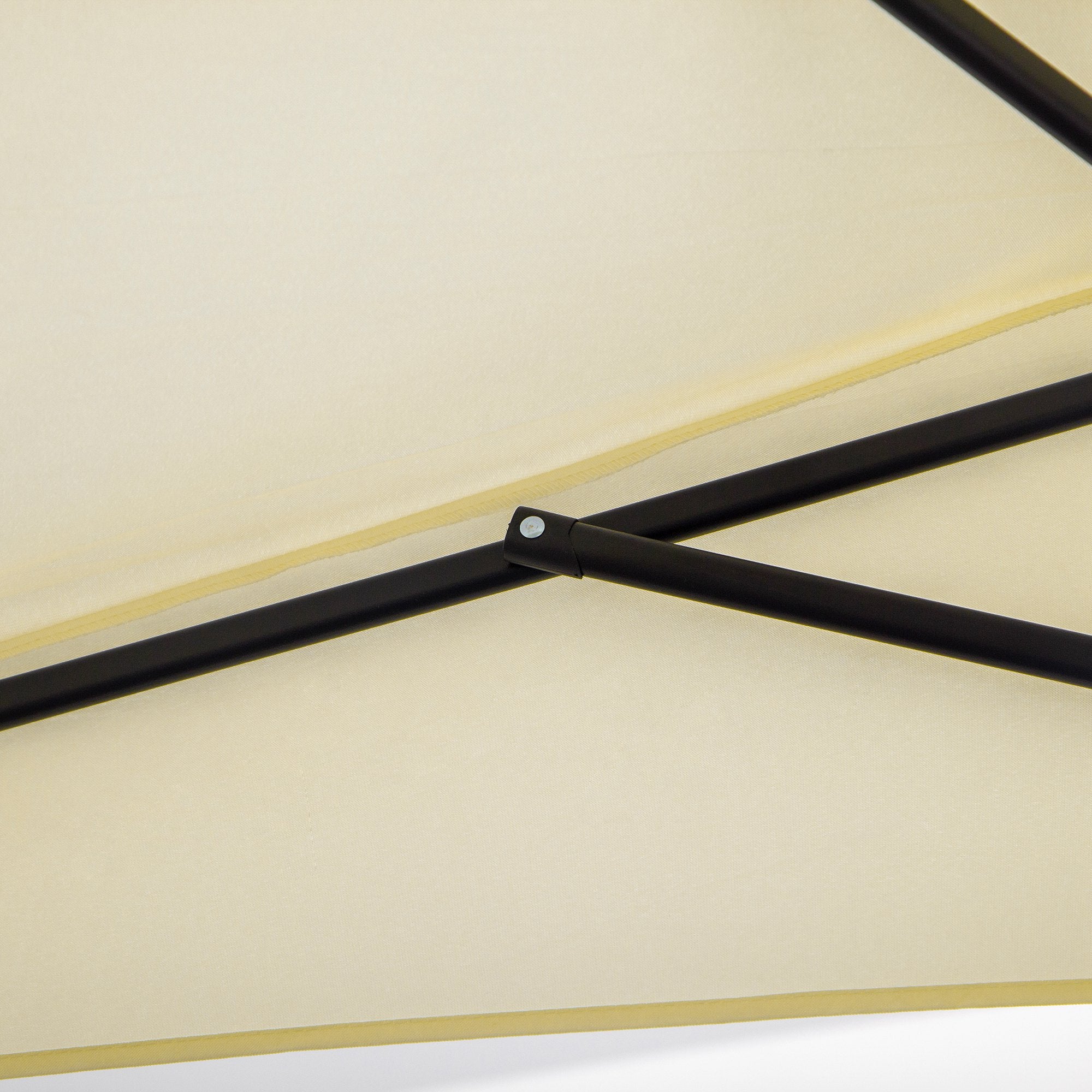 Crescent Terrace Umbrella with Crank Opening and 2 Section Pole, 2.6x1.35 m, Beige