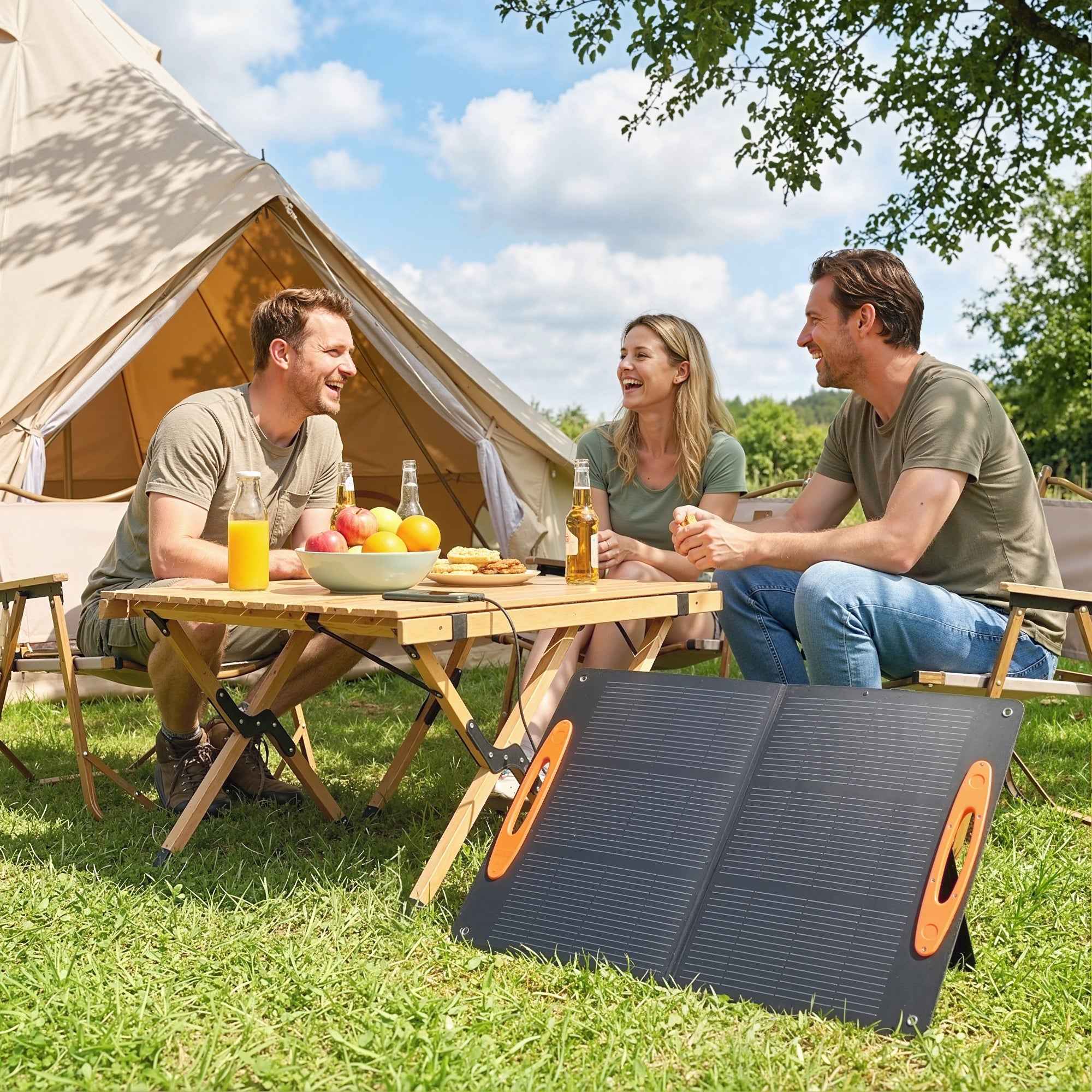HOMCOM 100W Foldable Solar Charger with USB-A and USB-C Ports for Fast Charging, IP67, Black