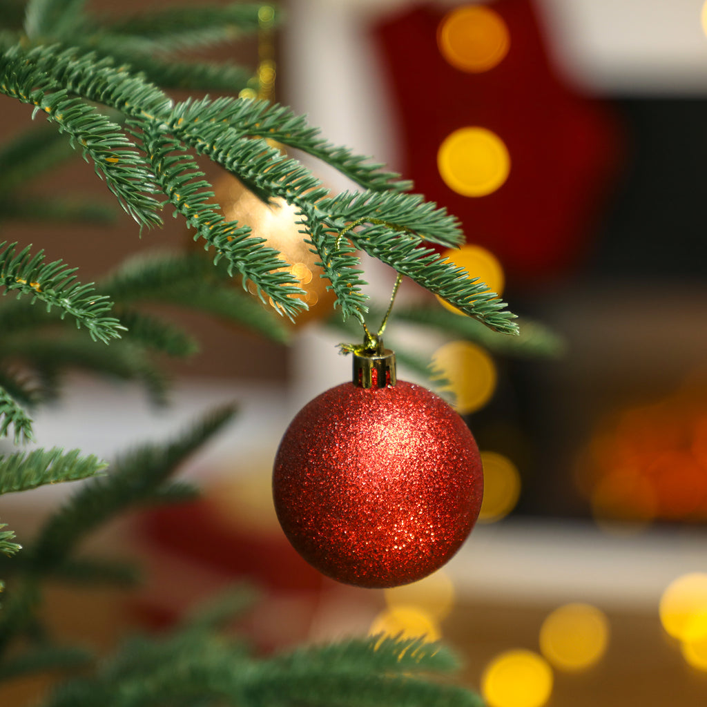 210cm Fireproof Artificial Christmas Tree with 2942 Realistic Branches and Foldable Metal Base