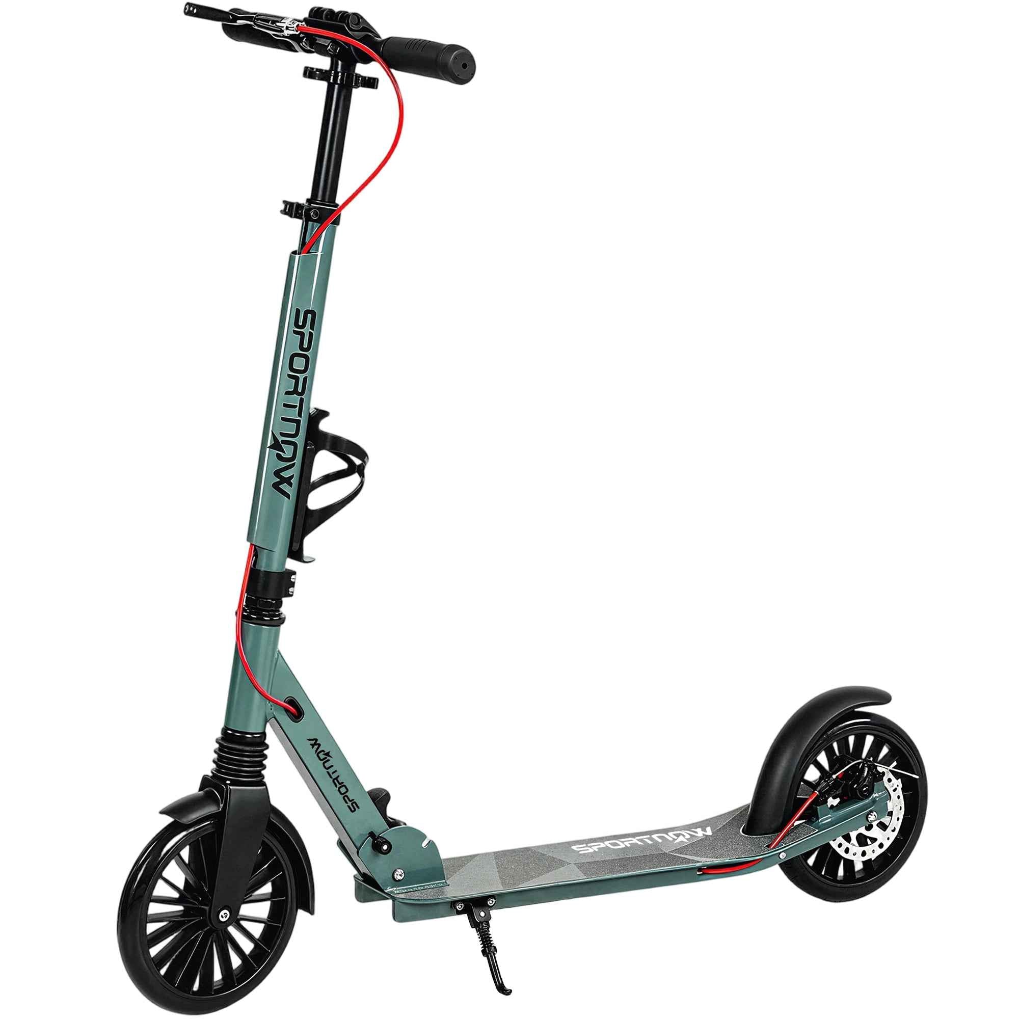 SPORTNOW Folding Scooter with Height-Adjustable Handlebar for Adults, Silver