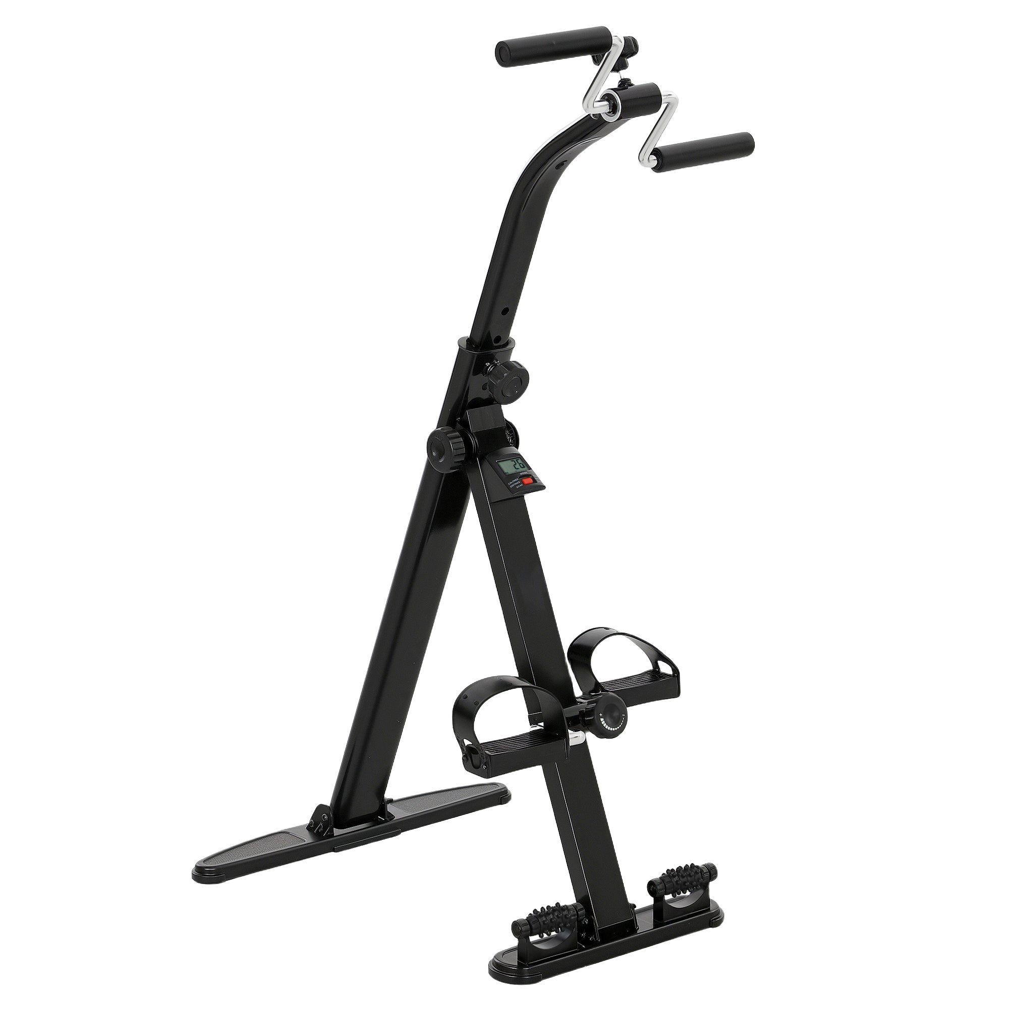 SPORTNOW Folding Leg and Arm Rehabilitation Bike, LCD Screen and Adjustable Handlebar Height, Black