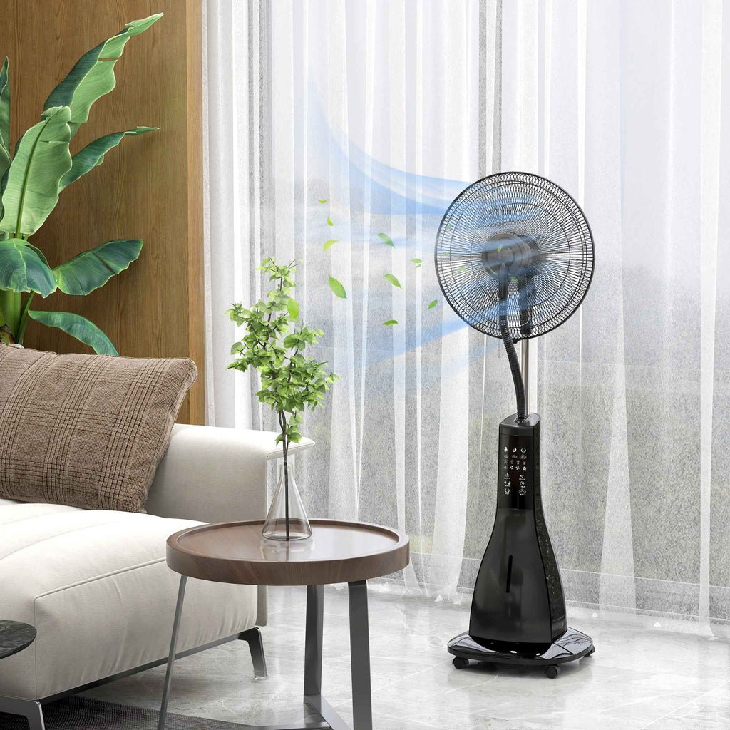 Misting Fan with 3L Tank, 3 Modes and 3 Speeds, 44.5x38.5x120 cm, Black