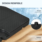 Parasol Base set of 4 Stackable Pieces with Integrated Handles, in HDPE, 99.7x99.7x8.3 cm, Black