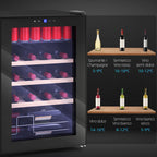 53L Wine Cooler with Adjustable Shelves for 12 Bottles and 25 Cans, 43x45x64 cm, Black