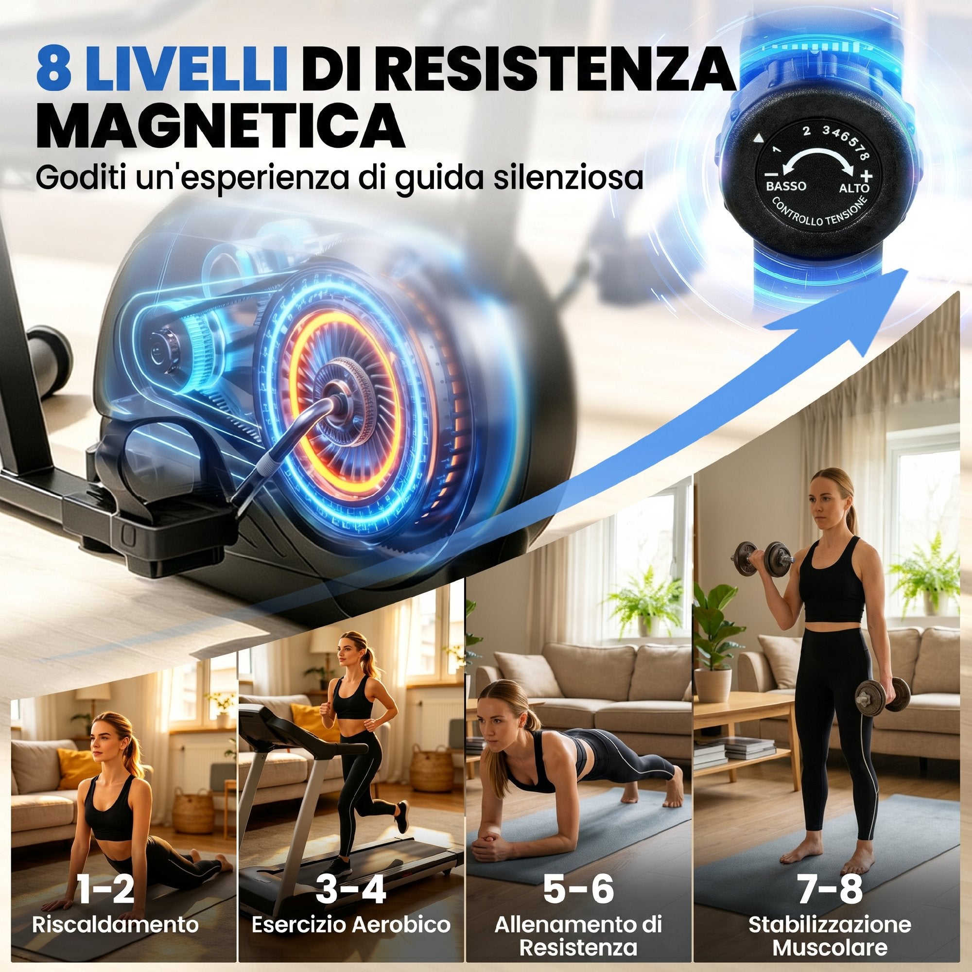 SPORTNOW Recumbent Exercise Bike for Seniors with Bluetooth, App Connectivity, and Wheels